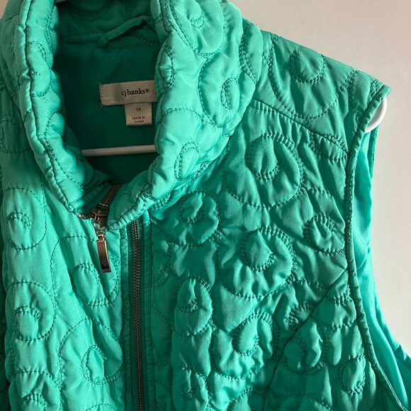 Christopher & Banks Quilted Lightweight Puffer Vest Kelly Green Size 1X EUC. - Picture 4 of 11